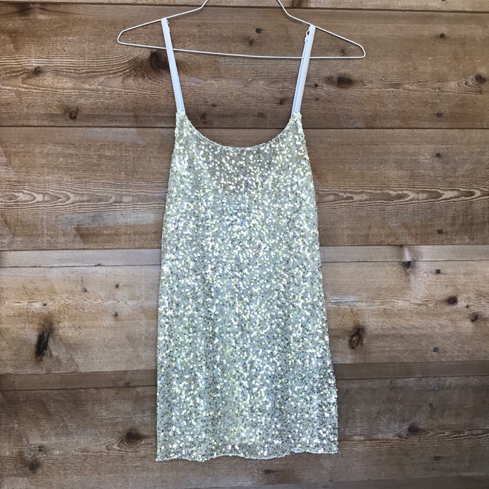 Intimately Free People Gold sparkle tank